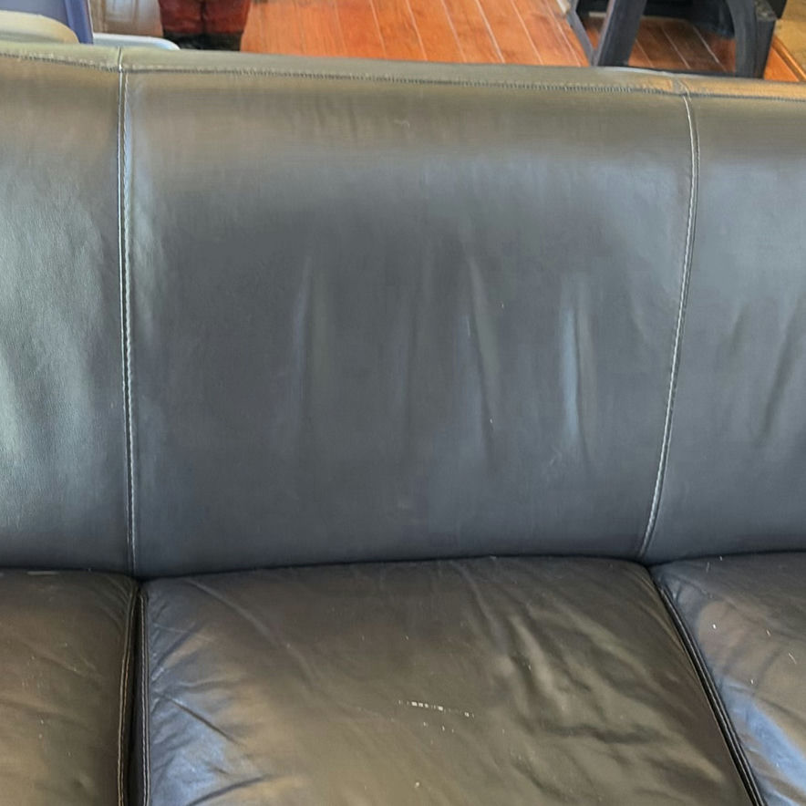 Black Three-Seat Leather Sofa - image 13 of 18
