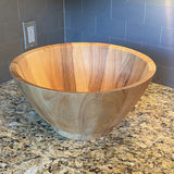 Wood Salad Bowl Set with Wooden and Stainless Steel Serving Utensils - thumbnail 5 of 13