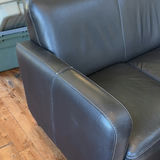 Black Three-Seat Leather Sofa - thumbnail 10 of 18