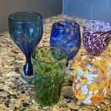 Assorted Hand-Blown Glass Cups and Decorative Glassware - thumbnail 2 of 10
