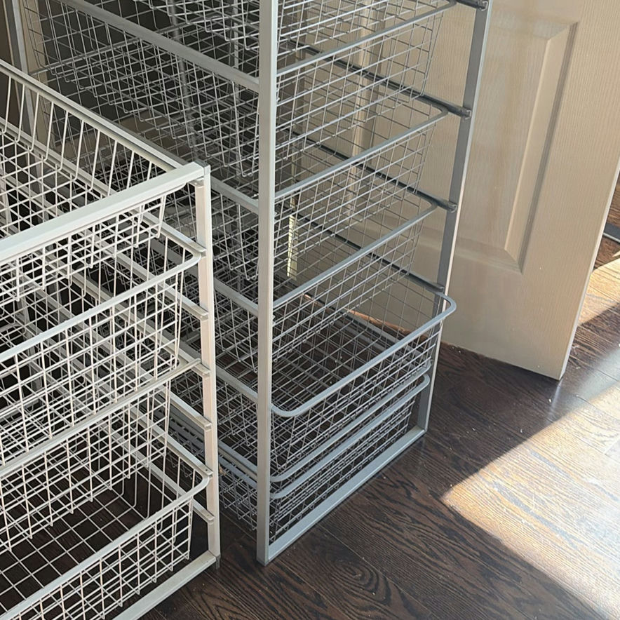Framed Floor Mirror and Wire Basket Storage Drawer Units - image 7 of 9