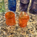 Set of Six Colored Handblown Glass Tumblers - thumbnail 4 of 7
