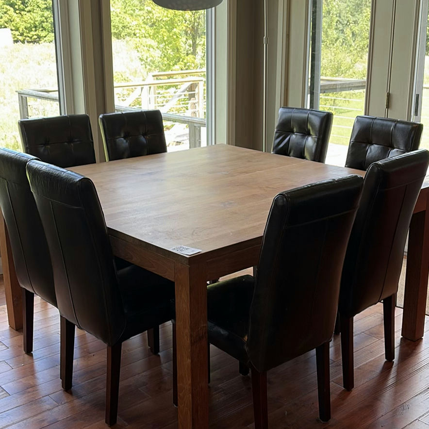Wood Dining Table and Six Upholstered Chairs - image 1 of 20