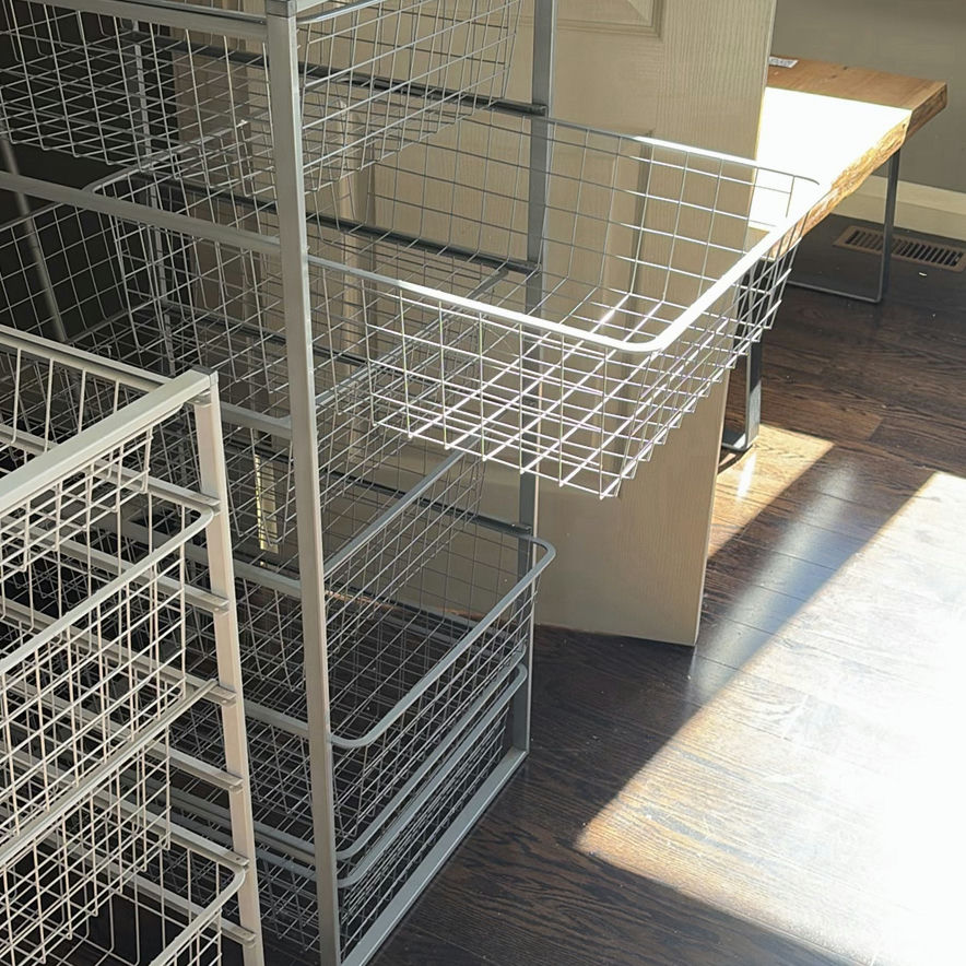 Framed Floor Mirror and Wire Basket Storage Drawer Units - image 8 of 9