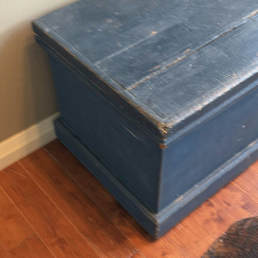 Blue Wooden Storage Chest - image 11 of 12