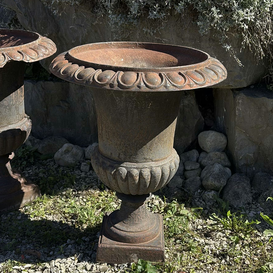 Pair of Cast Iron Garden Urns - image 2 of 12