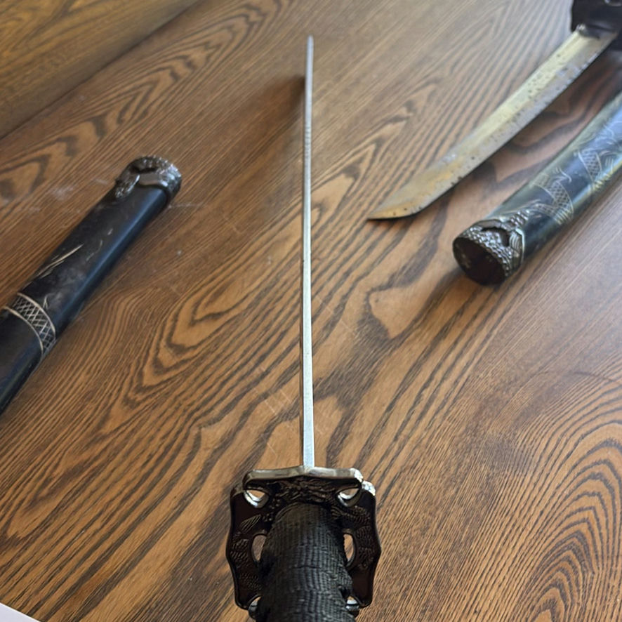 Decorative Samurai Sword and Short Sword Set - image 10 of 11