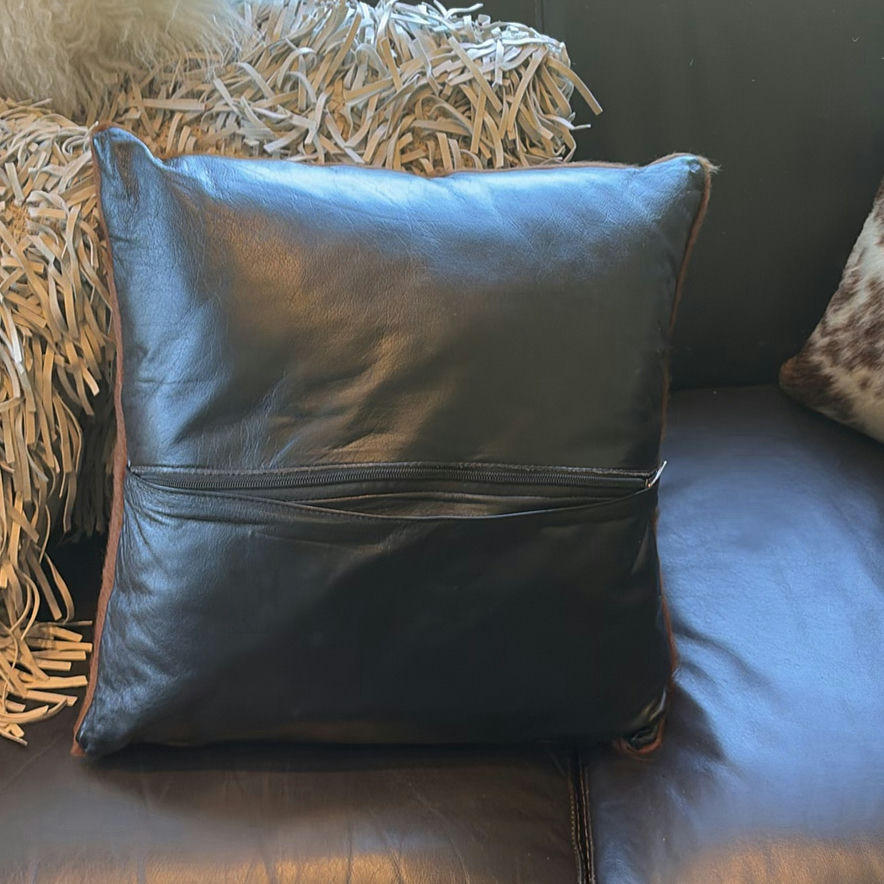 Decorative Faux Fur and Leather Throw Pillows - image 6 of 15