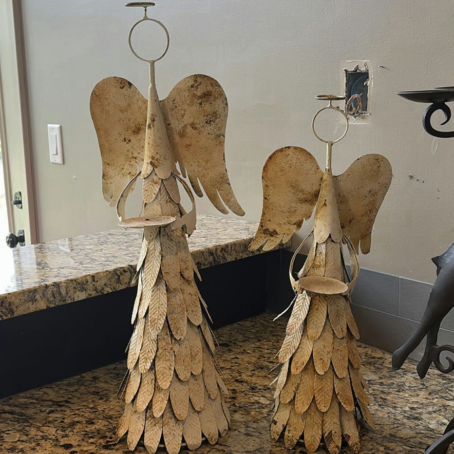 Rustic Holiday Decor Assortment with Angels, Reindeer, and Candle Holders - image 14 of 23