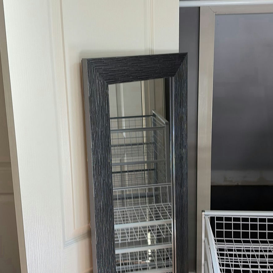 Framed Floor Mirror and Wire Basket Storage Drawer Units - image 2 of 9