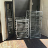 Framed Floor Mirror and Wire Basket Storage Drawer Units - thumbnail 1 of 9