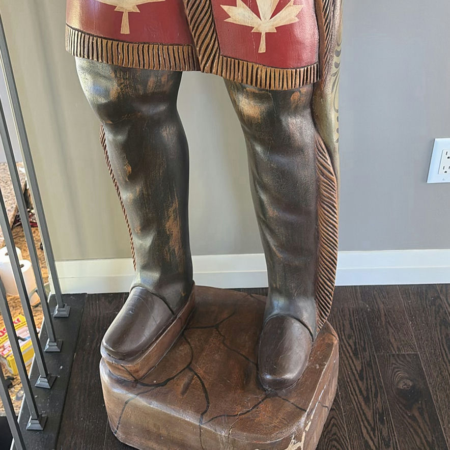 Large Carved Native American Figure Statue - image 6 of 15