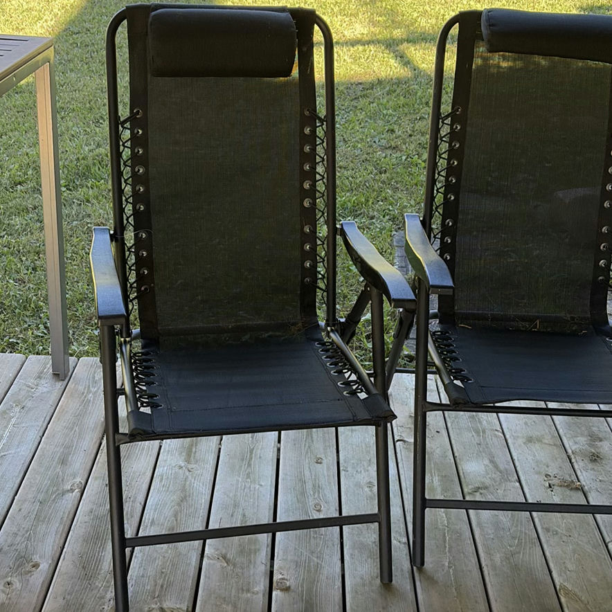 Three Black Reclining Patio Chairs - image 2 of 10