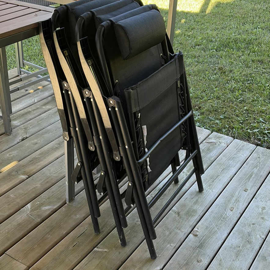 Three Black Reclining Patio Chairs - image 9 of 10