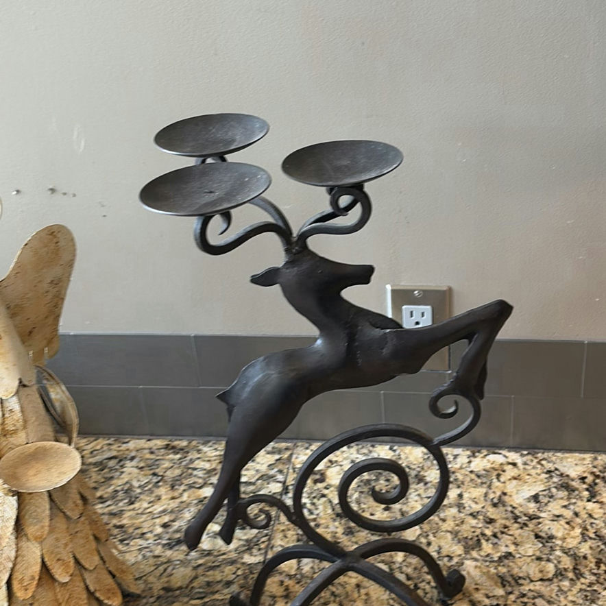 Rustic Holiday Decor Assortment with Angels, Reindeer, and Candle Holders - image 7 of 23