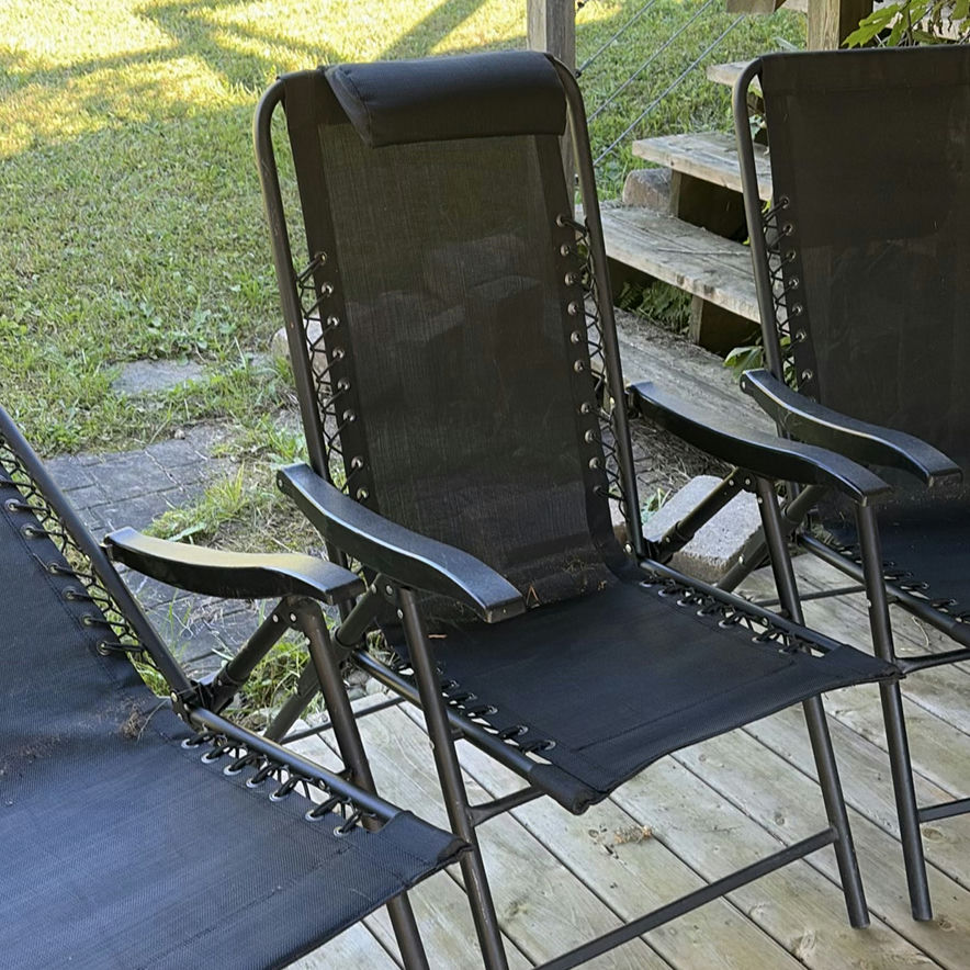 Three Black Reclining Patio Chairs - image 6 of 10