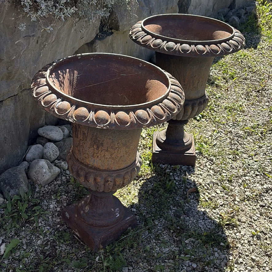 Pair of Cast Iron Garden Urns - image 7 of 12