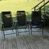 Three Black Reclining Patio Chairs - thumbnail 1 of 10