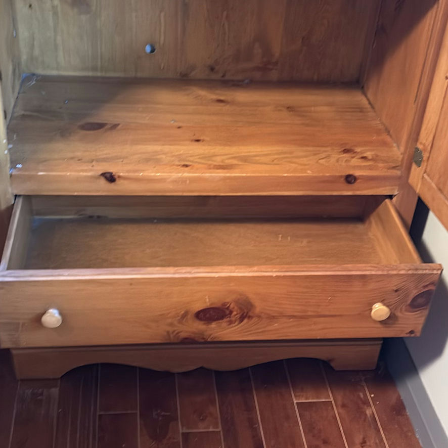 Wooden Armoire Cabinet with Shelves and Drawers - image 5 of 10