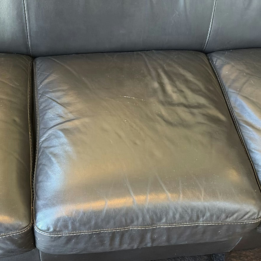 Black Three-Seat Leather Sofa - image 14 of 18