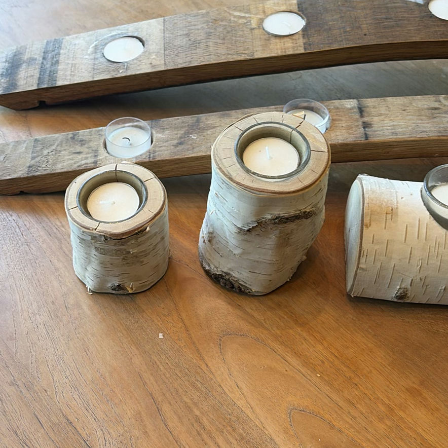 Wood Candle Holders and Metal Candle Snuffer - image 11 of 12