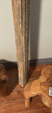 Wood Carved Sculpture and Two Rustic Wood Stools - thumbnail 9 of 13
