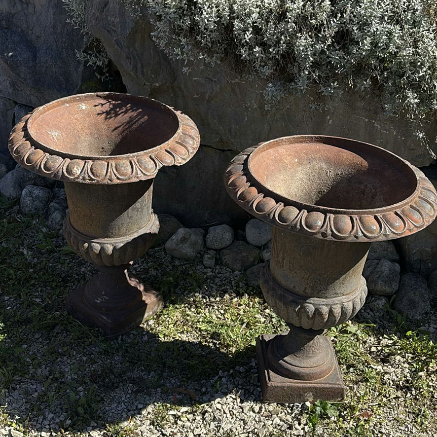 Pair of Cast Iron Garden Urns - image 9 of 12