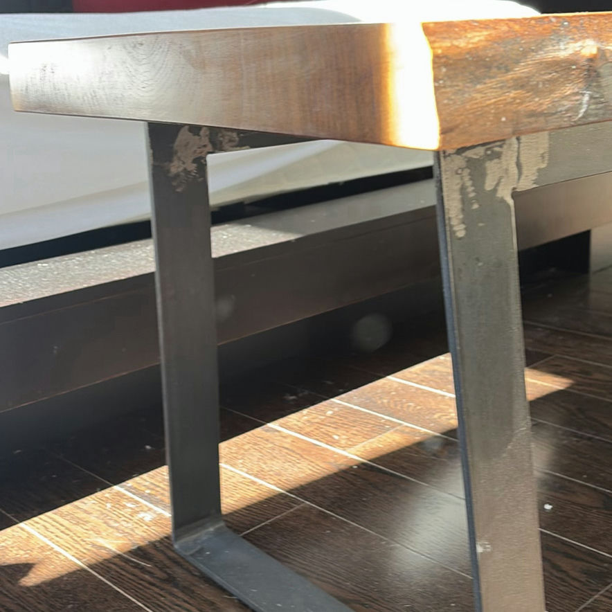 Live Edge Wood Bench with Metal Legs - image 6 of 8
