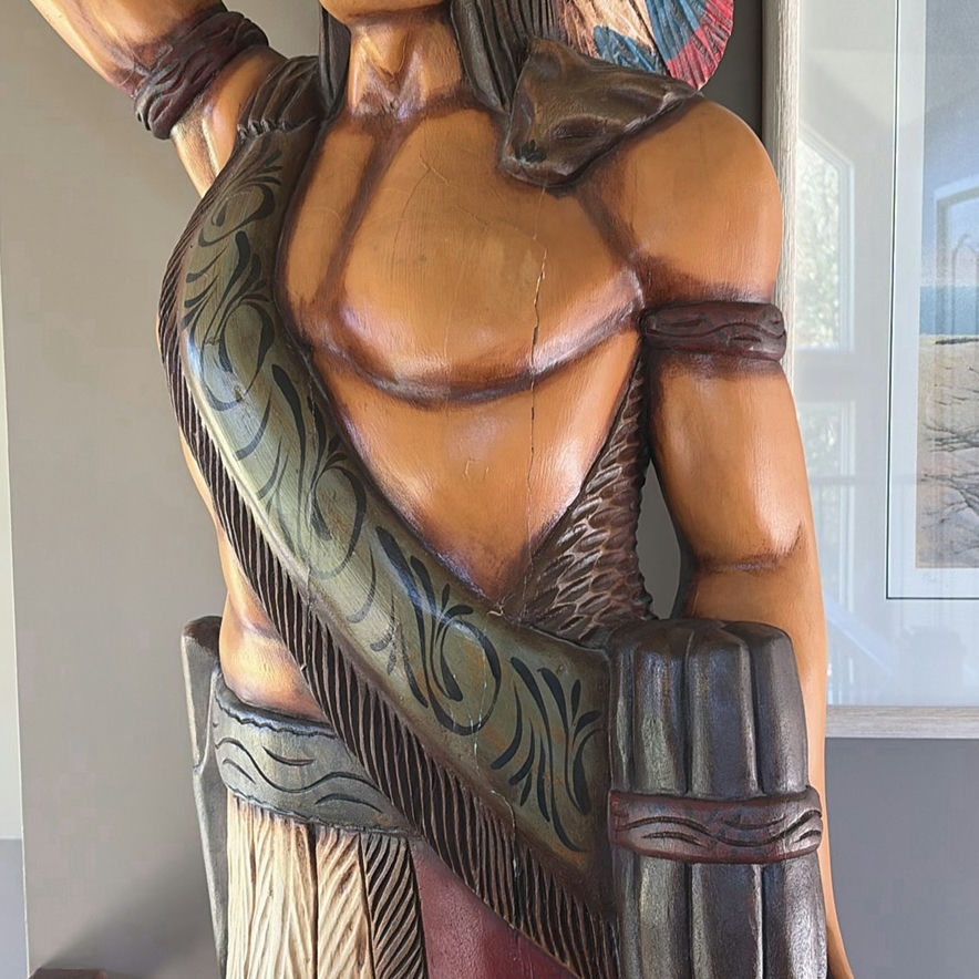Large Carved Native American Figure Statue - image 3 of 15