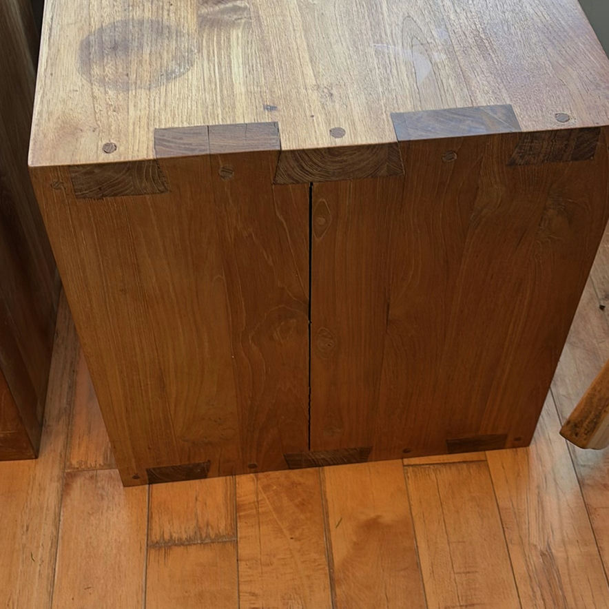 Pair of Wooden Cube Side Tables - image 10 of 12