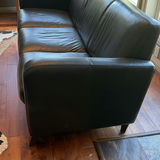 Black Leather Three-Seat Sofa - thumbnail 2 of 15