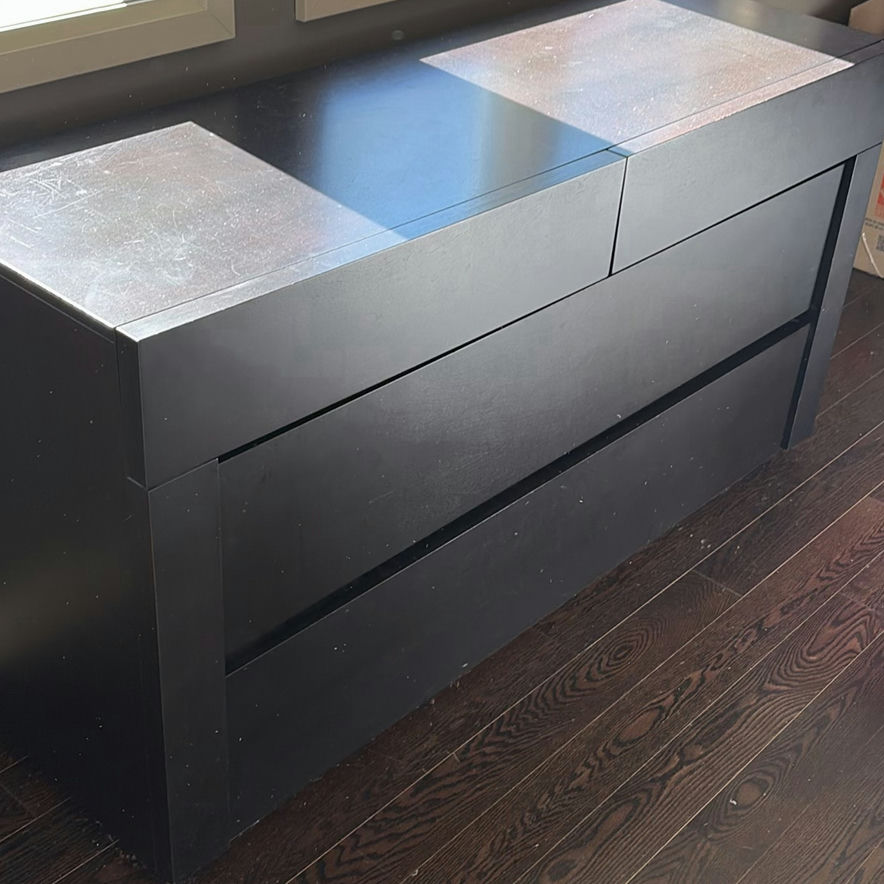 Black Three-Drawer Dresser - image 1 of 13