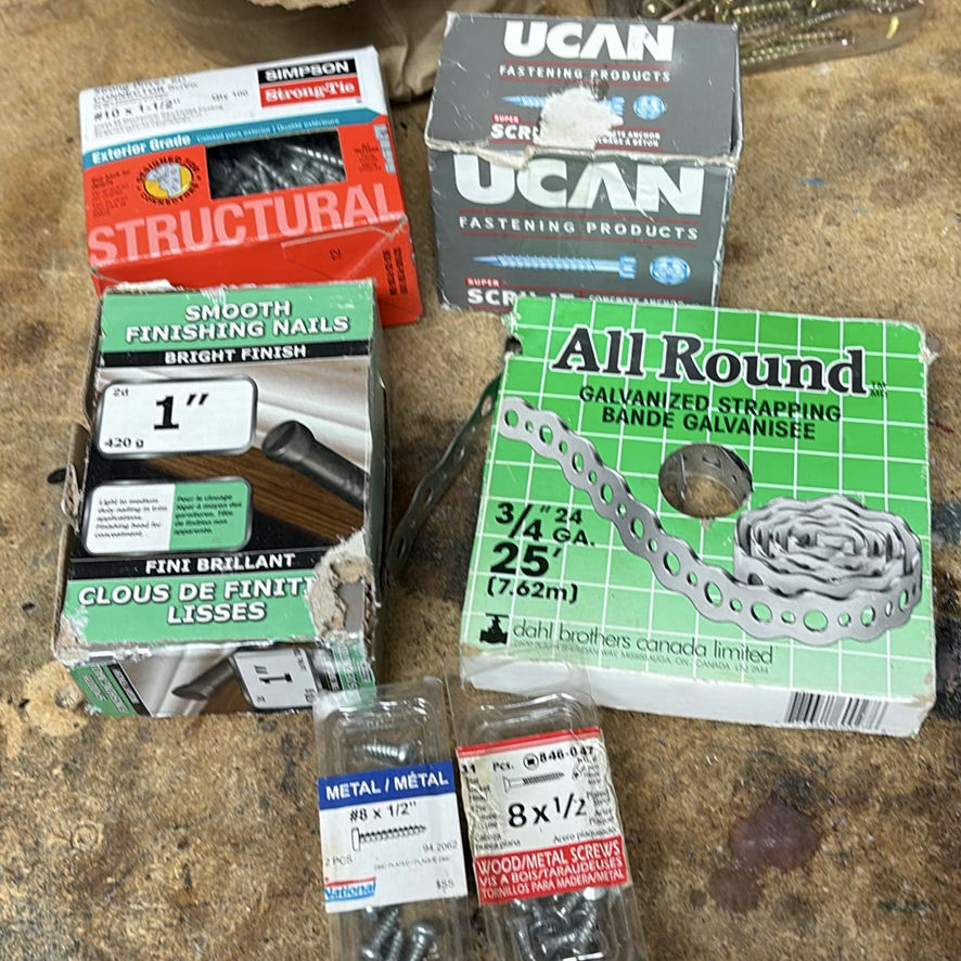 Assorted Screws, Nails, Eye Bolts, and Fastening Hardware - image 9 of 12