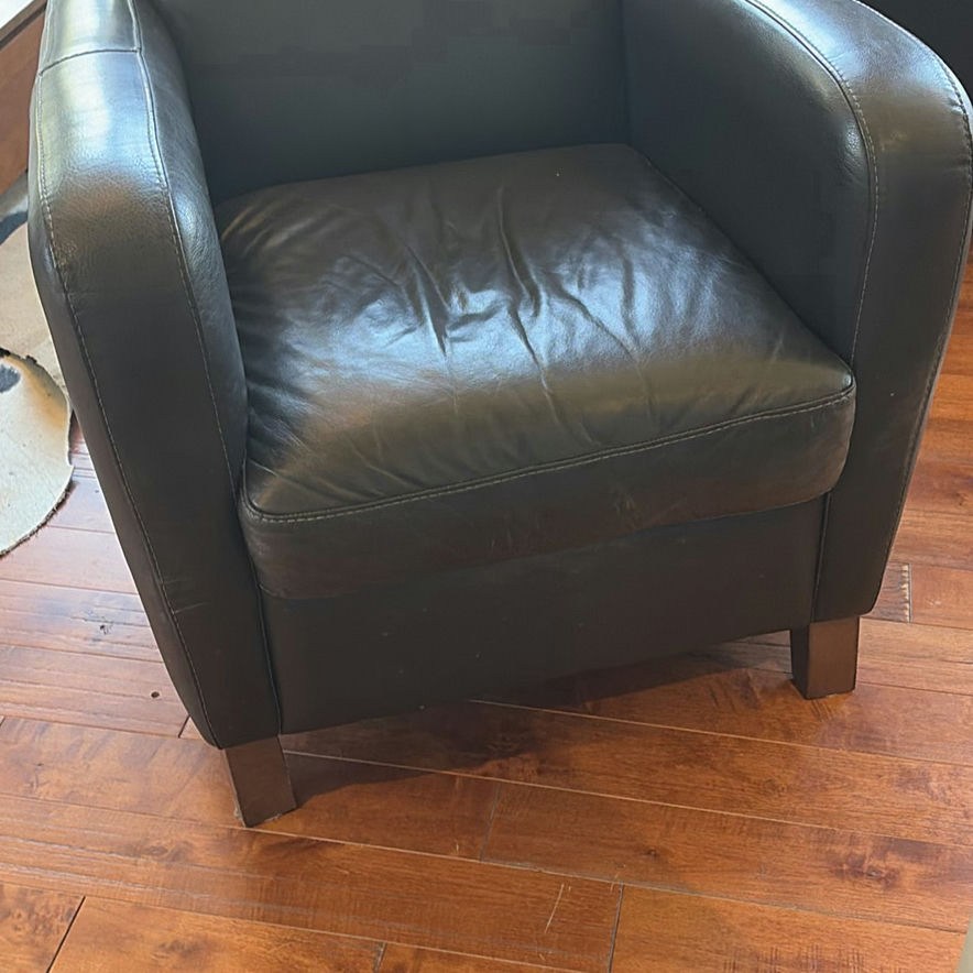 Black Leather Armchair - image 4 of 13