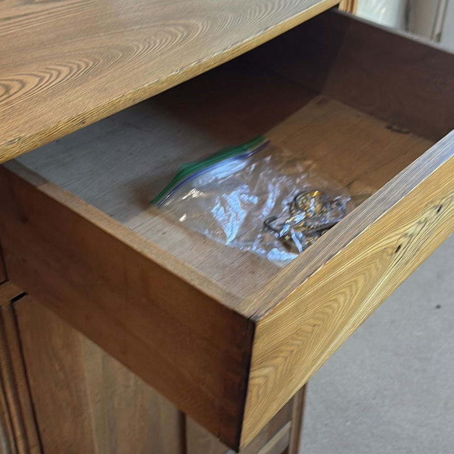 Wood Cabinet with Decorative Backboard and Drawer - image 5 of 19