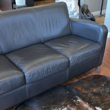 Black Three-Seat Leather Sofa - thumbnail 3 of 18
