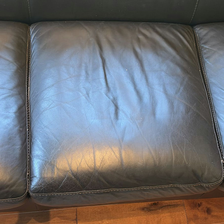 Black Leather Three-Seat Sofa - image 5 of 15