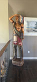 Large Carved Native American Figure Statue - thumbnail 1 of 15