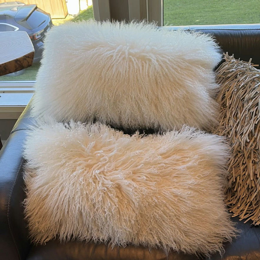 Decorative Faux Fur and Leather Throw Pillows - image 11 of 15