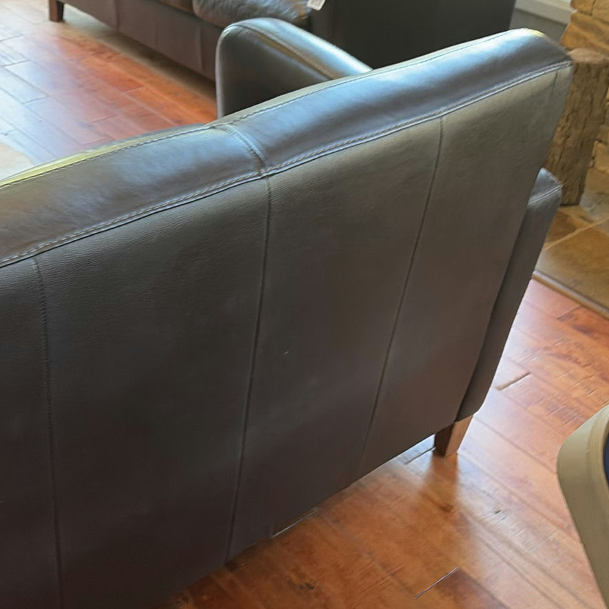 Black Three-Seat Leather Sofa - image 9 of 18