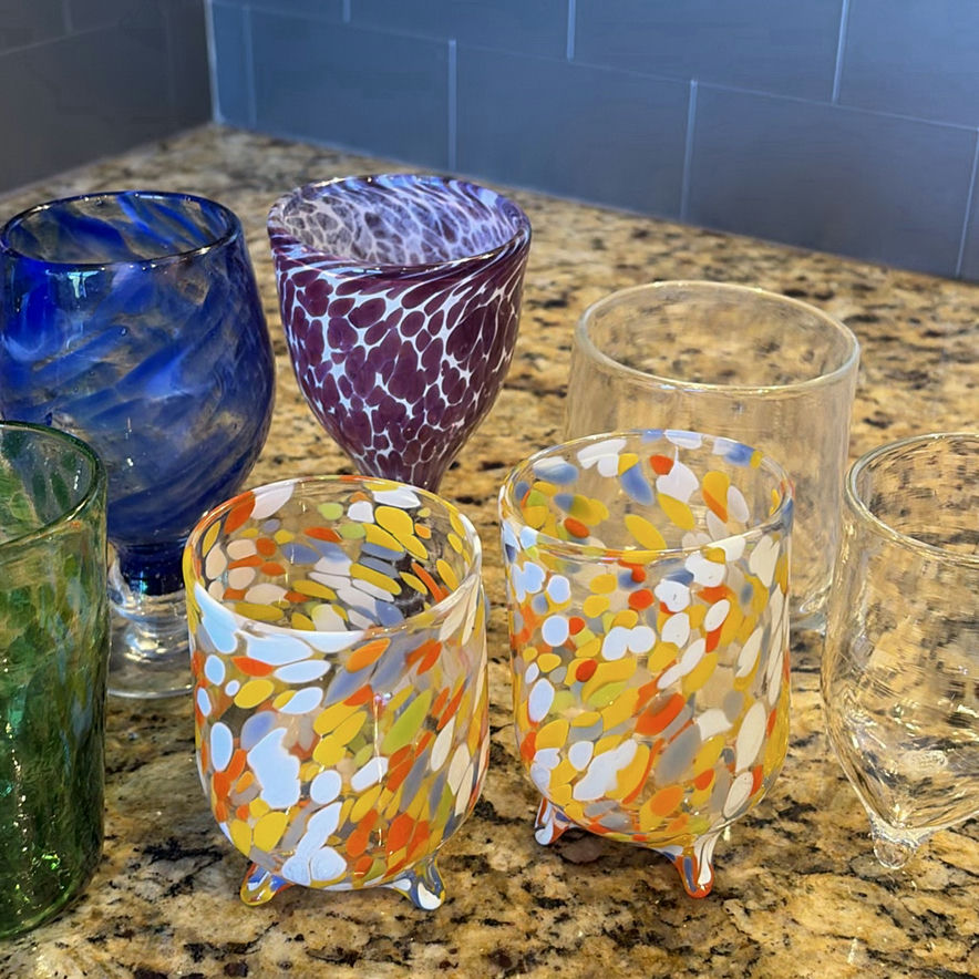 Assorted Hand-Blown Glass Cups and Decorative Glassware - image 3 of 10