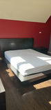 Black Platform Bed Frame with Mattress and Nightstand - thumbnail 1 of 10