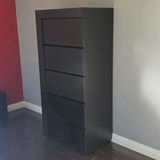Black Five-Drawer Chest Dresser - thumbnail 1 of 8