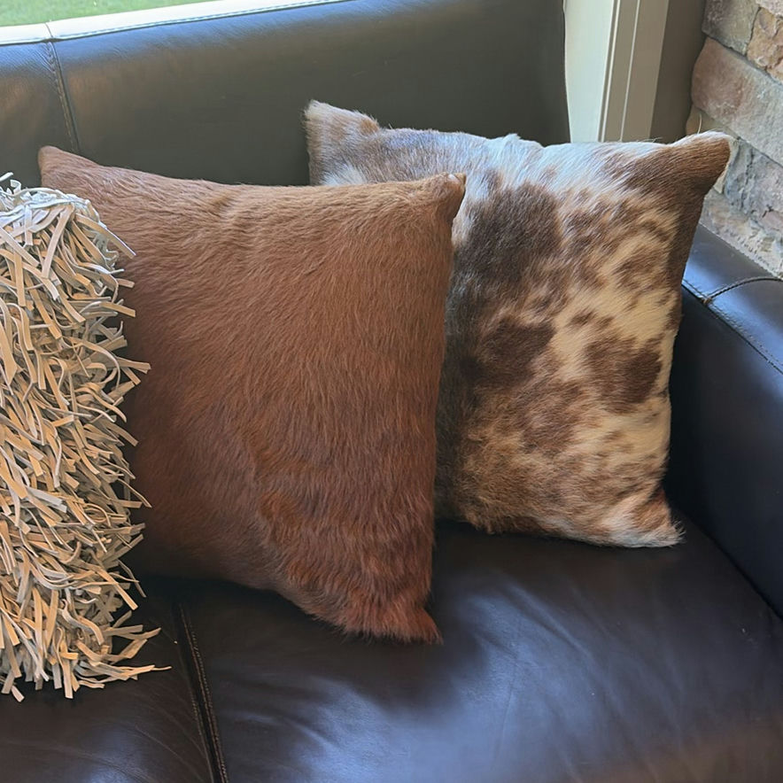 Decorative Faux Fur and Leather Throw Pillows - image 2 of 15