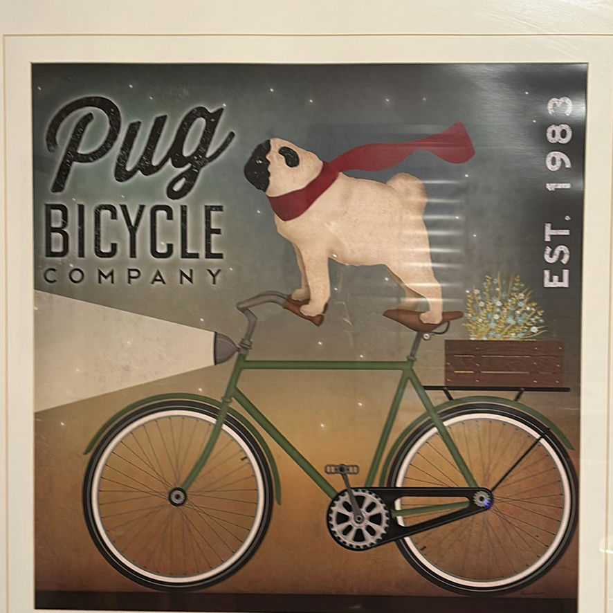 Framed Pug Bicycle Company Wall Art Print - image 4 of 7