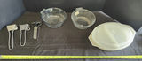 Glass Bowls, Divided Serving Dish, and Kitchen Utensils - thumbnail 1 of 5