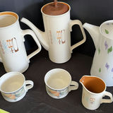 Assorted Ceramic Coffee Pots, Cups, Pitchers, and Glass Bowl - thumbnail 8 of 9