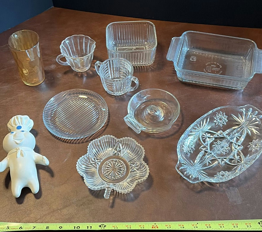 Assorted Vintage Glassware and Pillsbury Doughboy Figure - image 1 of 8