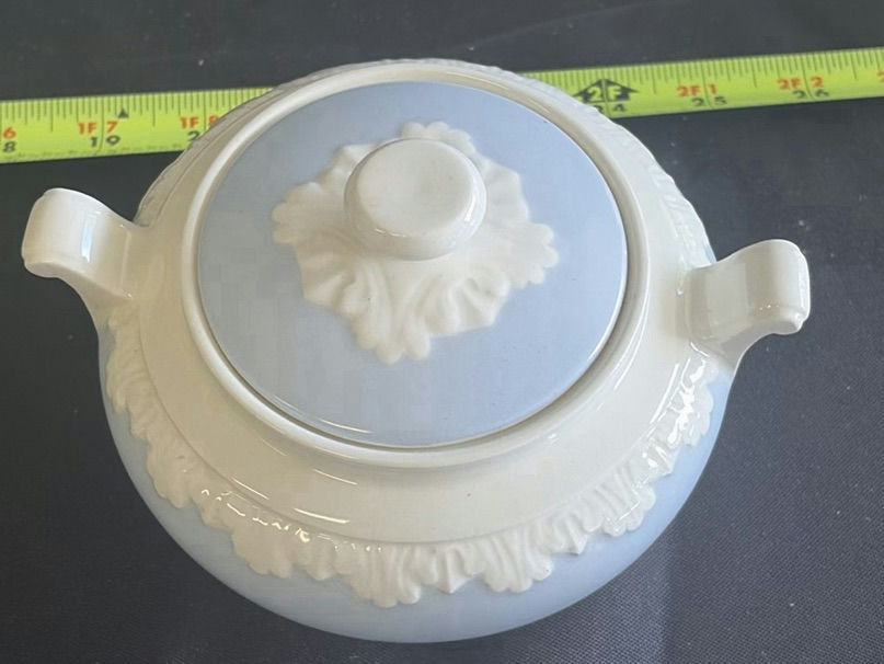 Blue and White Dinnerware Set with Plates, Cups, Teapot, and Creamer - image 10 of 12