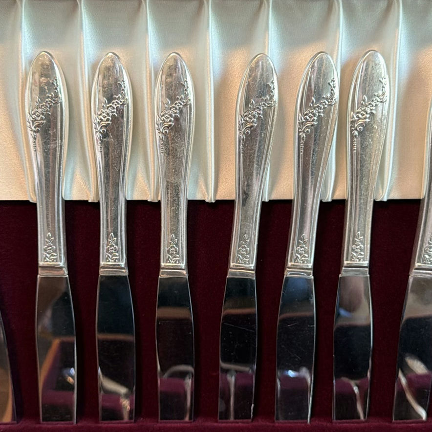 Silverplated Flatware Set with Wooden Storage Case - image 8 of 9